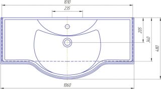Мебельная раковина Kirovit Классик 105см белый SD-00000373
